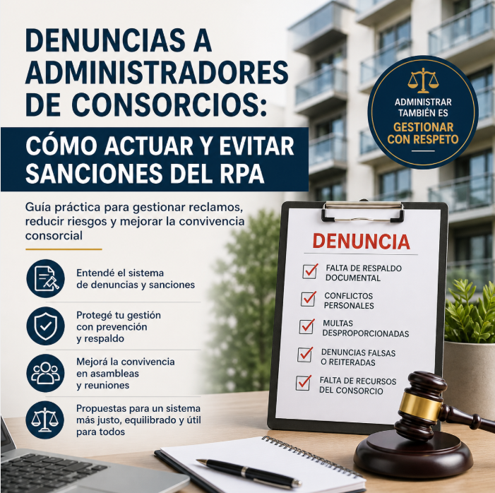 Denuncias a administradores de consorcios: cómo actuar y evitar sanciones del RPA