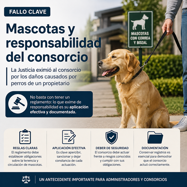 Mascotas y responsabilidad del consorcio: qué